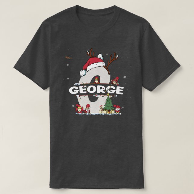 Camiseta George Christmasw George Name para o xmas engraçad (Frente do Design)