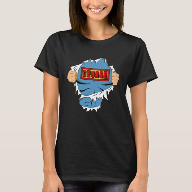 Camiseta George First Name Superhero (Frente)