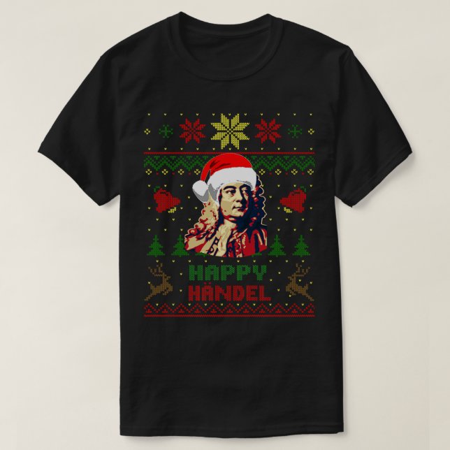 Camiseta George Frideric Handel Funny Natal 1 (Frente do Design)