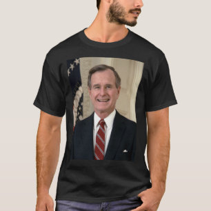 Camiseta George HW Bush Retrato Presidencial Clássico T-Shi