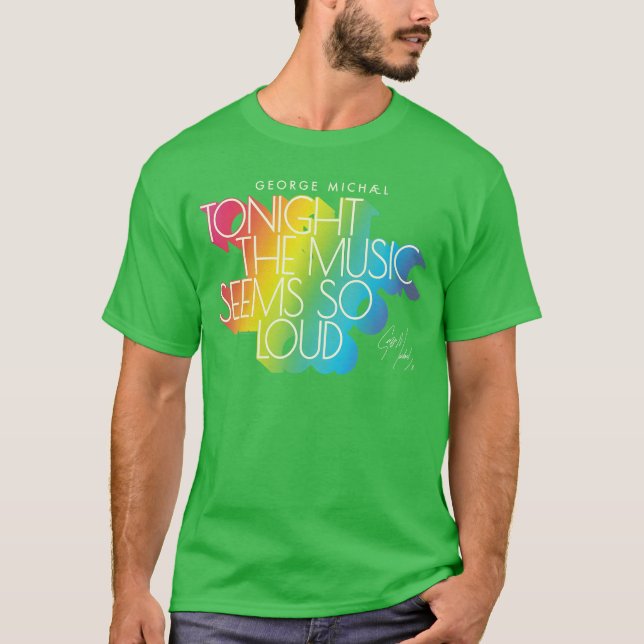Camiseta George Michaelonighthe Música Retro Arco-íris Luz  (Frente)