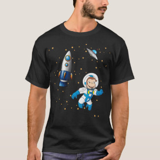 Camiseta George, O Curioso Cartoon Do Astronauta Do Macaco 
