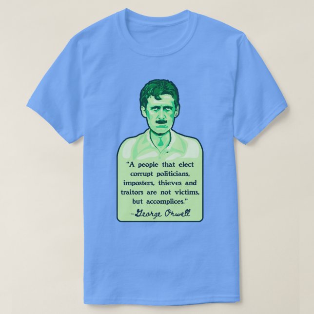 Camiseta George Orwell Portrait e Cotação 2 (Frente do Design)