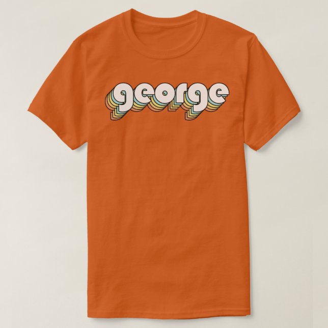 Camiseta George Retro Rainbow Tipografia Estilo Desvanecido (Frente do Design)