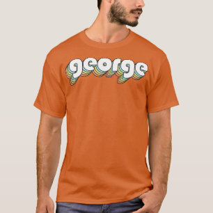 Camiseta George Retro Rainbow Tipografia Estilo Desvanecido