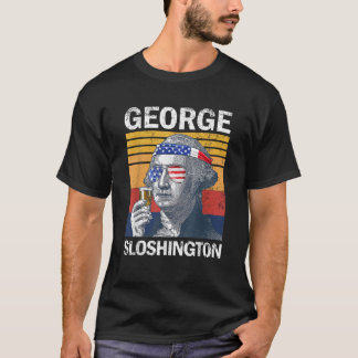 Camiseta George Sloshington Washington 4 de Julho Americano