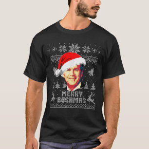Camiseta George W Bush Feliz Bushmas Feliz Natal