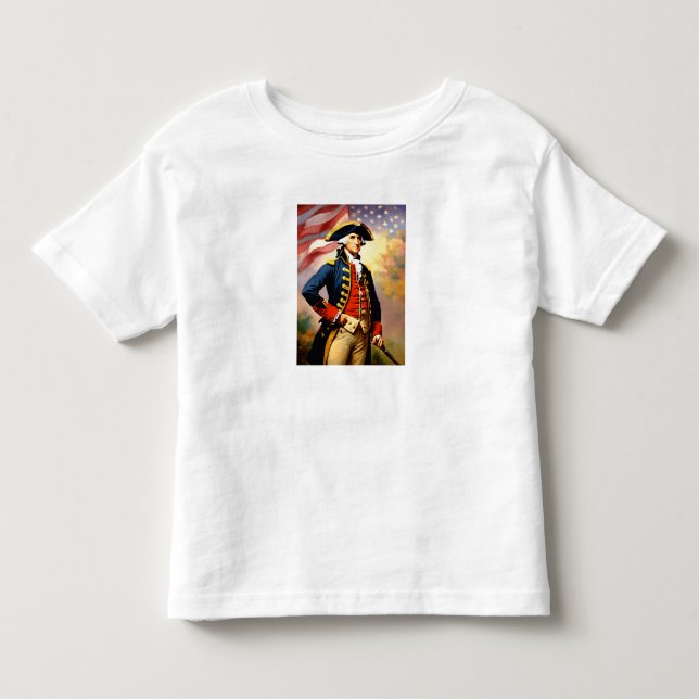 Camiseta George Washington com traje de guerra (Frente)