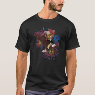 Camiseta George Washington dirigindo uma águia com uma band