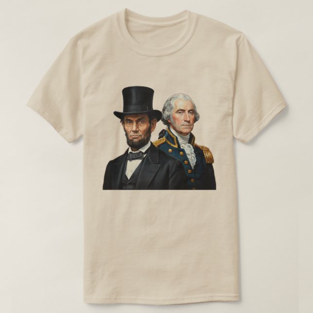 Camiseta George Washington e Abraham Lincoln  (Frente do Design)