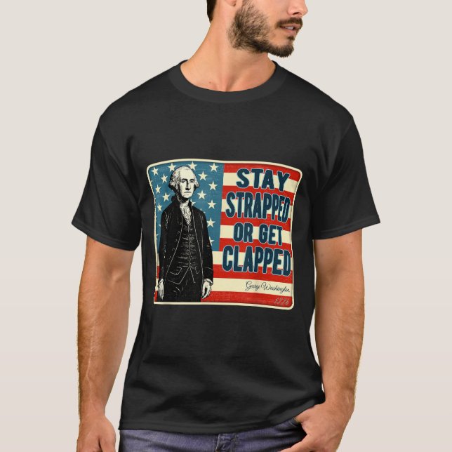 Camiseta George Washington Fique Arma ou Leve Pancada 4º (Frente)