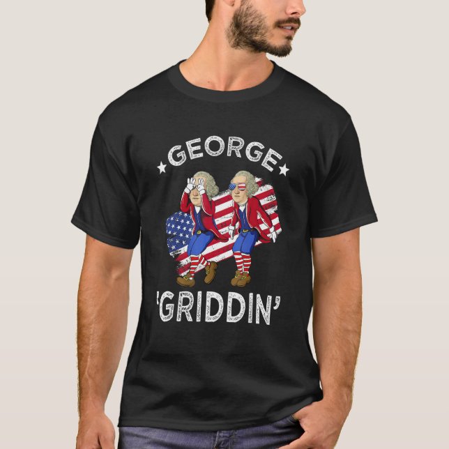 Camiseta George Washington Griddy 4th of July George Griddi (Frente)