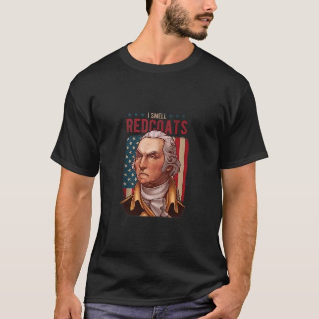 Camiseta George Washington I Cheira Redcoats American Flag  (Frente)