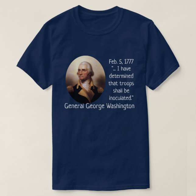 Camiseta George Washington Inoculations (Frente do Design)