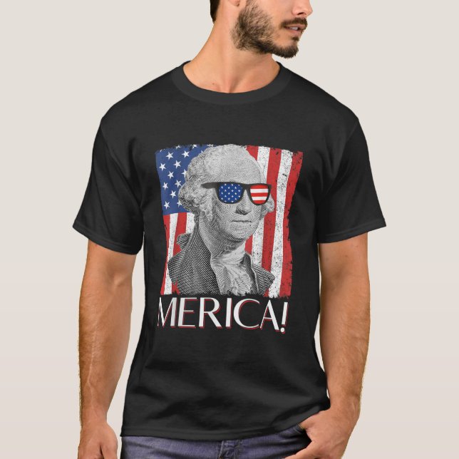 Camiseta George Washington Merica Bandeira Americana Patrió (Frente)