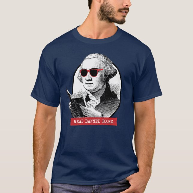 Camiseta George Washington Reads Livros Banidos (Frente)