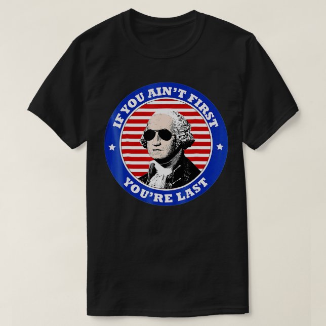 Camiseta George Washington Sunglasses 4th of July  (Frente do Design)