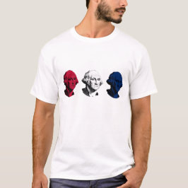 Camiseta George Washington vermelho, branco, e azul