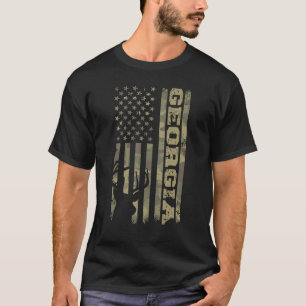 Camiseta Georgia Deer Hunter Vintage Deer Hunting Camo EUA