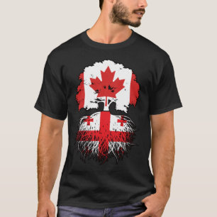 Camiseta Georgia Georgiano Canadense Tree Roots Flag