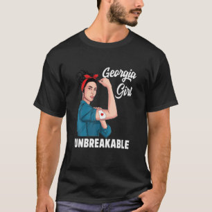 Camiseta Georgia Girl Unquebrável Mapa do Estado Sinalizad