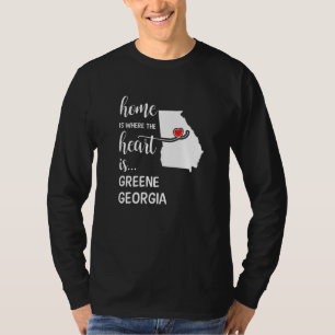 Camiseta Georgia Home É Onde O Coração É O Condado De Green