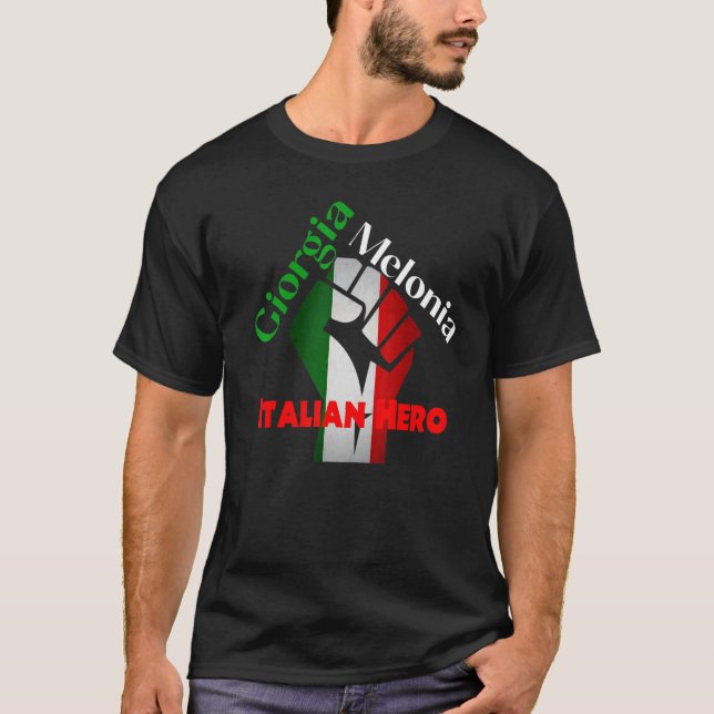 Camiseta Georgia Meloni - Herói Italiano (Frente)