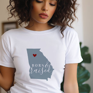 Camiseta Georgia Nascer e Levante Mapa de estado de cor e