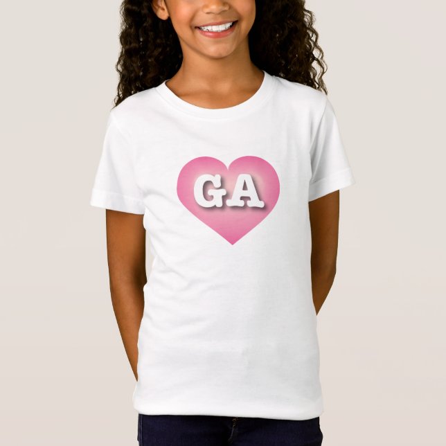 Camiseta Georgia Pink Fade Heart - Eu amo GA (Frente)