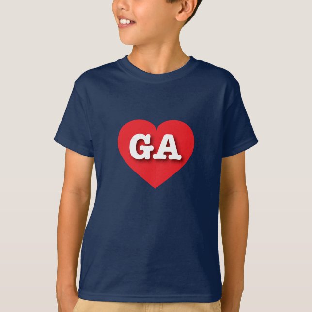 Camiseta Georgia Red Heart - Eu amo GA (Frente)
