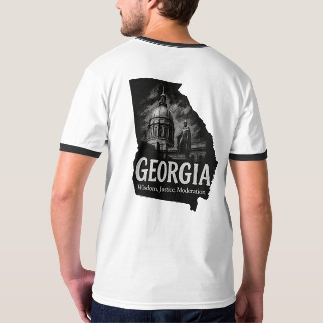 Camiseta Georgia "Sabedoria, Justiça, Moderação" (Verso)