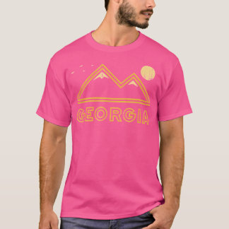 Camiseta Georgia Souvenir Caminhando Montanhas Sunset Vinta