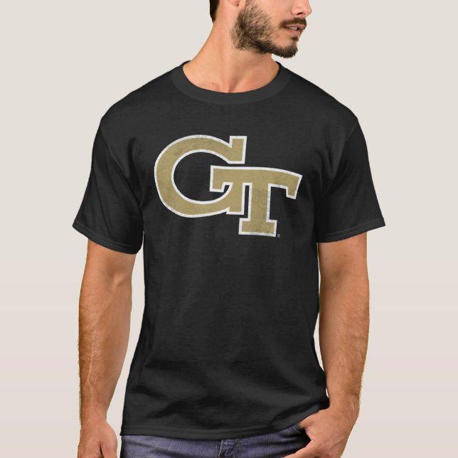 Camiseta Georgia Tech Yellow Jackets Distressed Primary (Frente)
