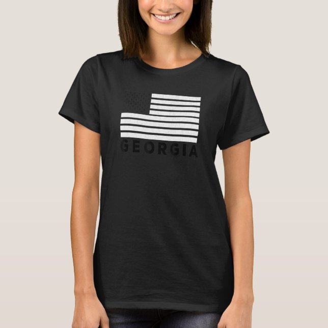 Camiseta Georgia USA Flag Athens Red & Black Athens GA Amer (Frente)