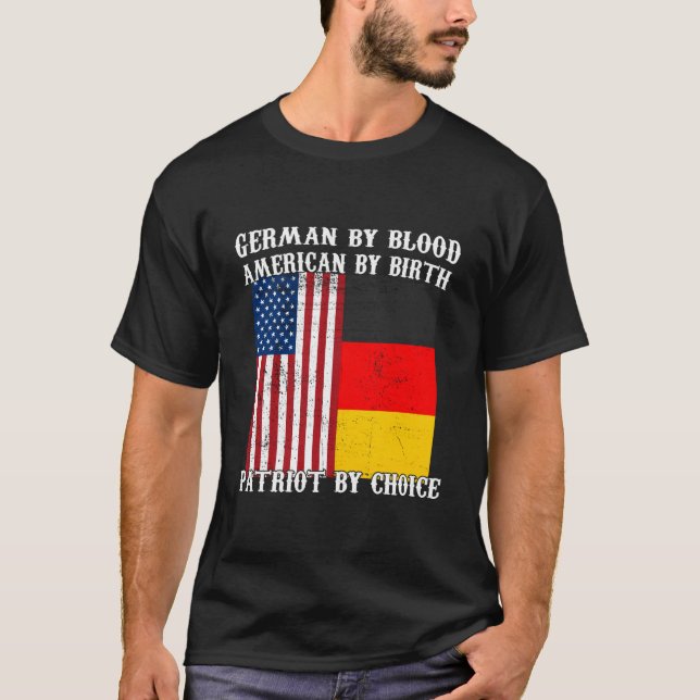 Camiseta Ger By Blood American By Birth Patriot Ger (Frente)