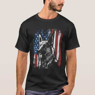 Camiseta Ger Shepherd 4 De Julho Bandeira Americana