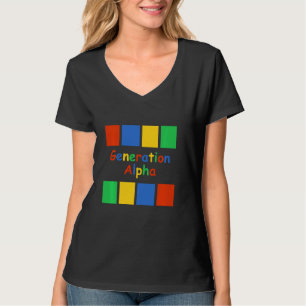 Camiseta Geração de blocos coloridos Alpha