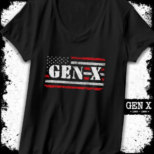 Camiseta Geração Orgulhosa X Gen Xer American Flag Gen X