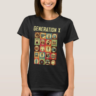 Camiseta Geração X 80s Estilo de Vintagem Retroativa Gen X