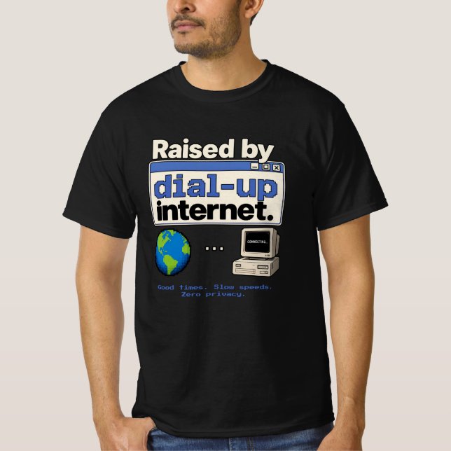 Camiseta Geração X da Internet Discada Retrô (Frente)