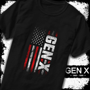 Camiseta Geração X Gen Xer Gen X American Flag Gen X