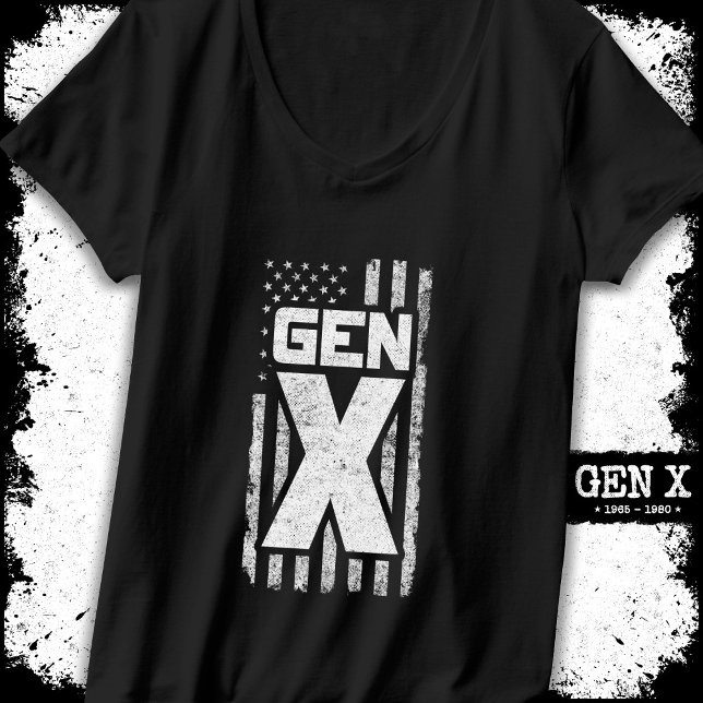 Camiseta Geração X Gen Xer Orud American Flag Gen X (Criador carregado)