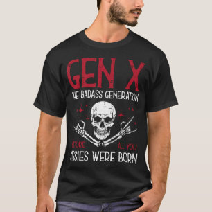 Camiseta Geração X Má Pessoa Geração Caveira Rocha Frase En