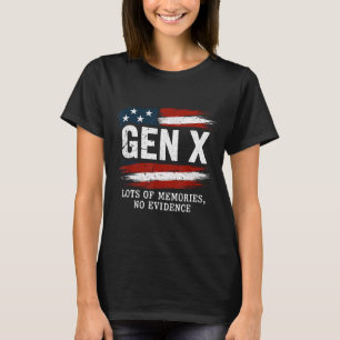 Camiseta Geração X Muitas Memórias Sem Evidências Humor Ban