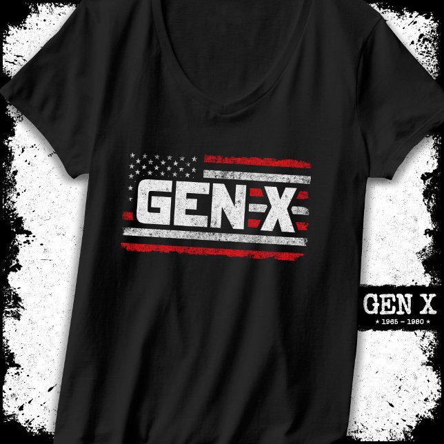 Camiseta Geração X Orud Gen Xer American Flag Gen X (Criador carregado)