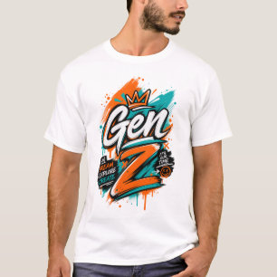 Camiseta Geração Z – Tipografia Jovem Moderna e Tendência