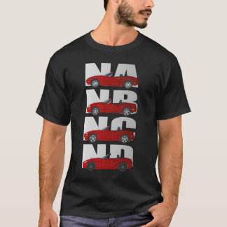 Camiseta Gerações de Miata Vermelhas