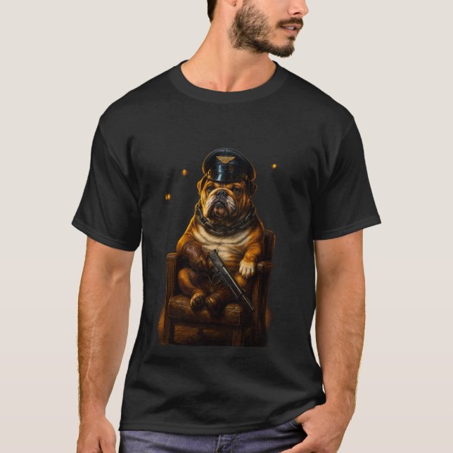 Camiseta Geral Bulldog – Cão Comandante Tático D (Frente)