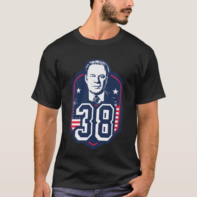 Camiseta Gerald Ford Trinta e Oitavo Presidente História do (Frente)
