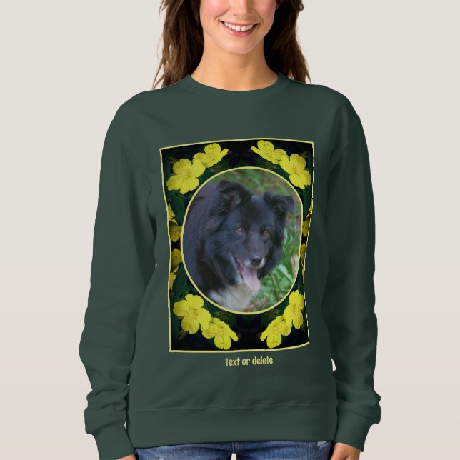 Camiseta Geranium Flower Frame Crie Sua Própria Foto Pet (Frente)